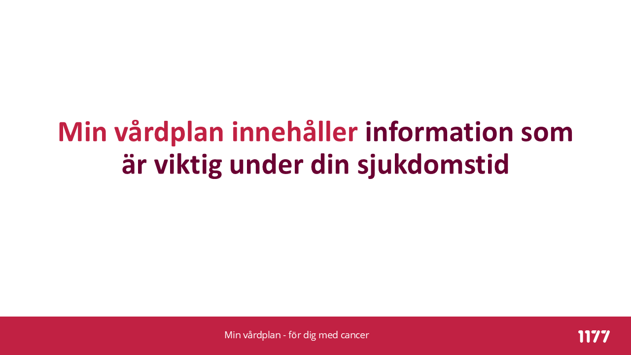 Text förklara vad Min vårdplan är.