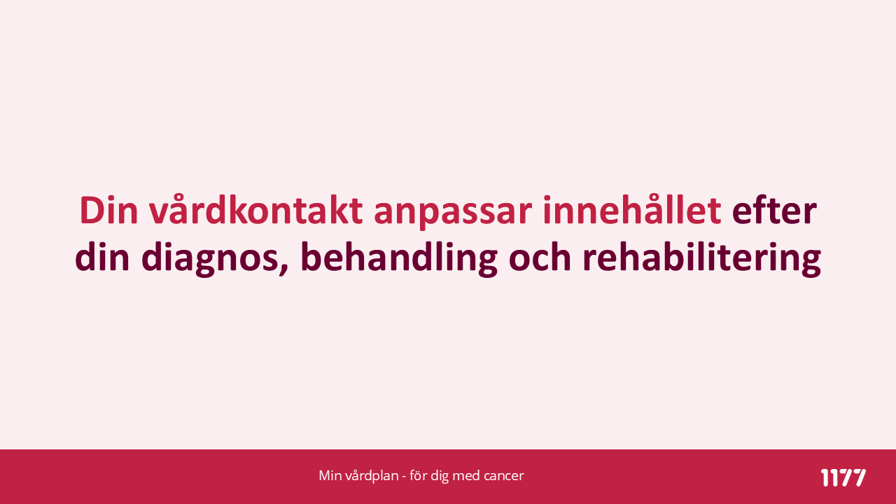 Text förklarar hur Min vårdplan kan anpassas efter dina behov.