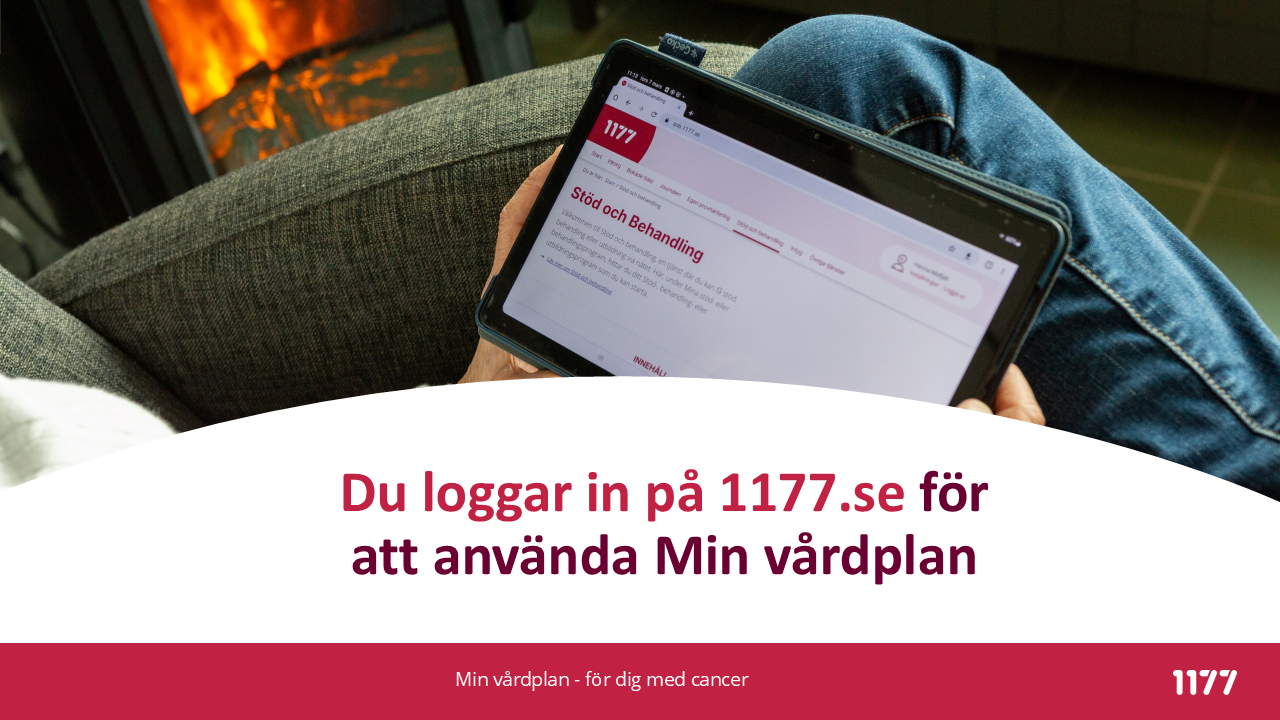 Person loggar in i 1177.se-tjänsten Stöd och behandling.